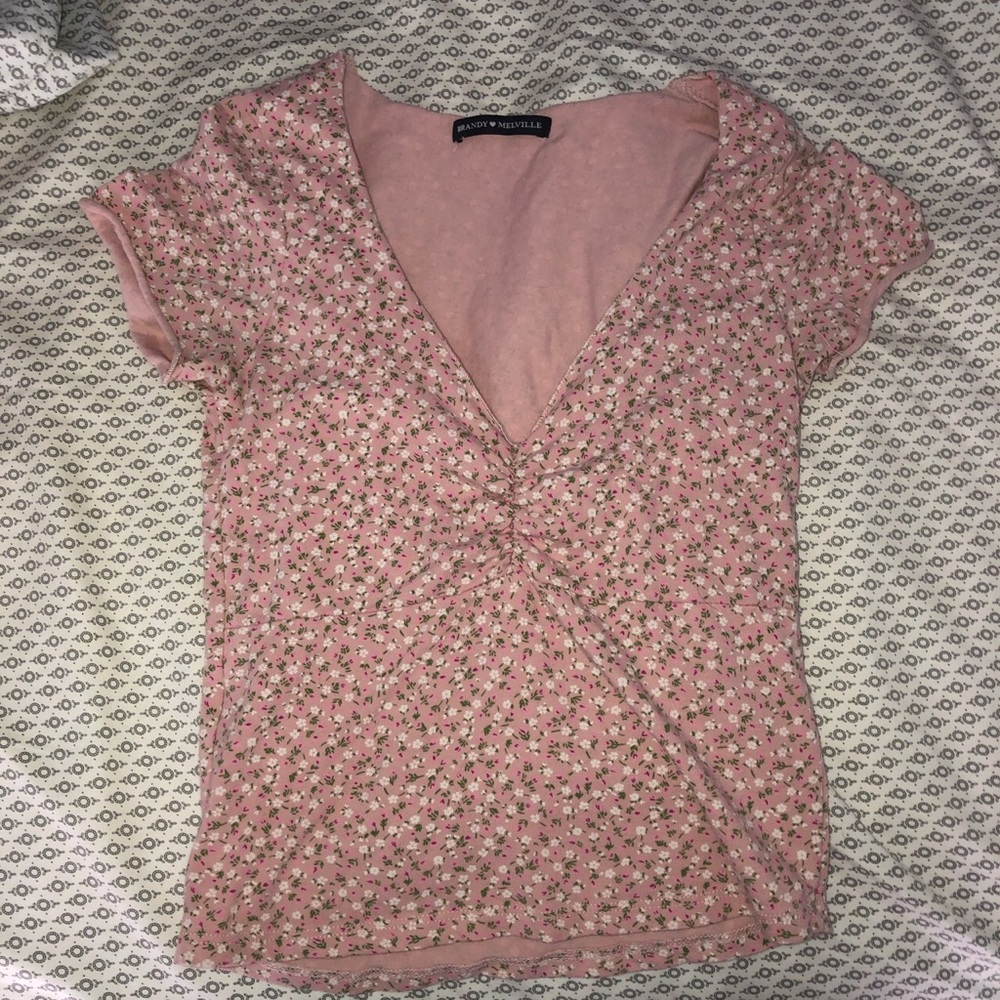 Rare pink floral Gina top